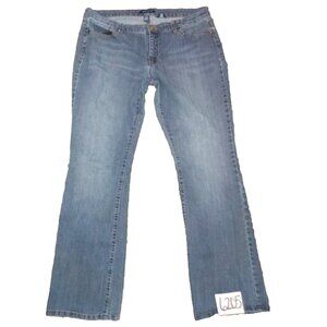 Bandolino Robbie Blue Denim Jeans Buttoned Pocket Flaps Women's Size 12 (36x32)